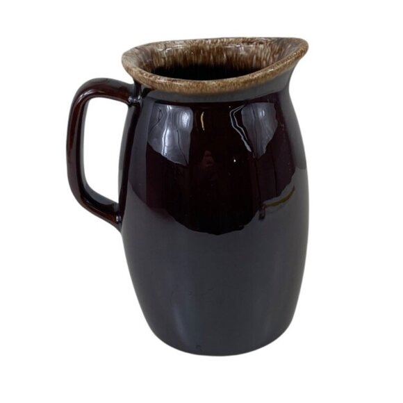 Vintage Hull Pottery Brown Drip Water Pitcher Oven Proof USA 6 3/4" High - Picture 1 of 10